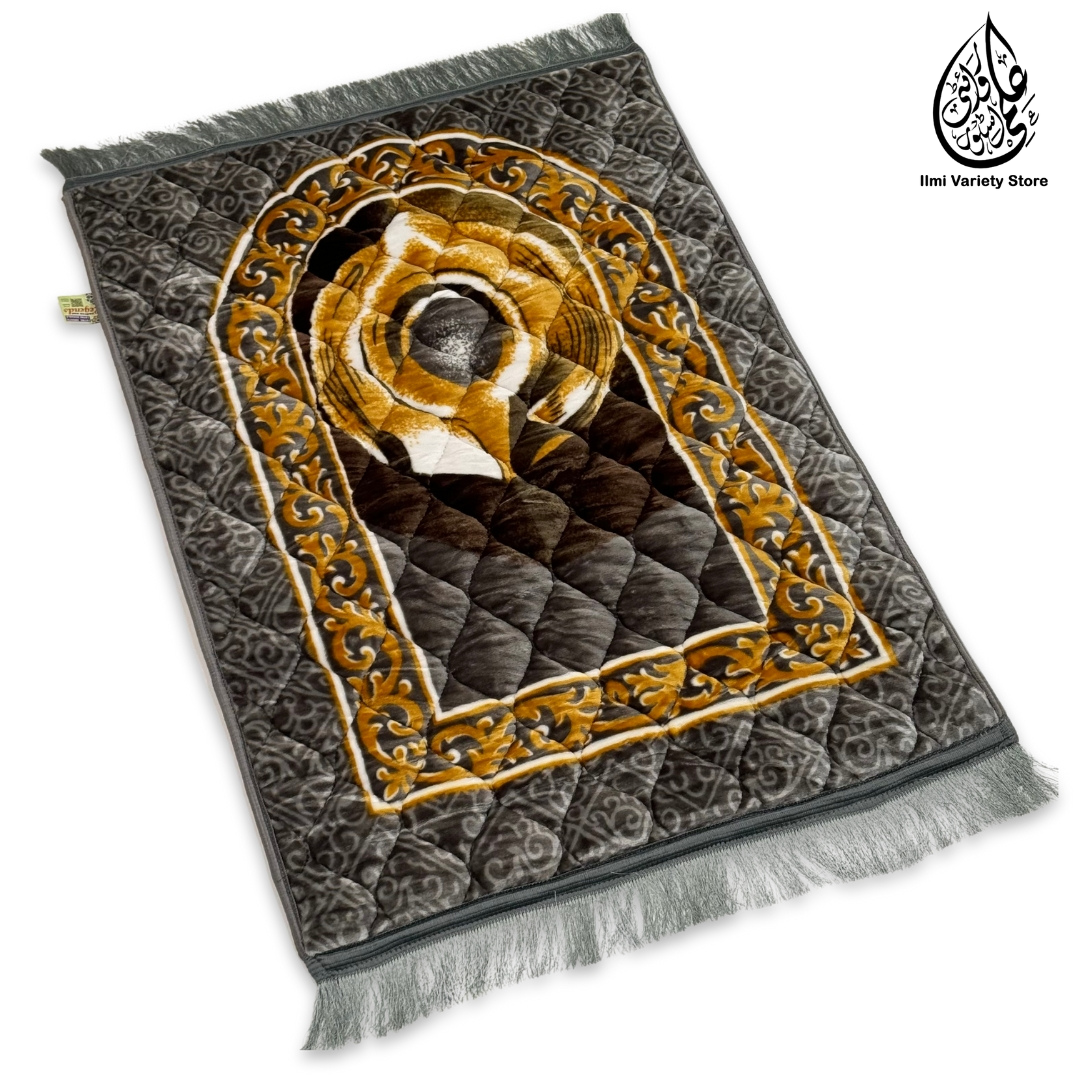 Hajre Aswad Premium Prayer Mat™ | Comfit Collection | Charcoal Grey Ilmi Variety Store