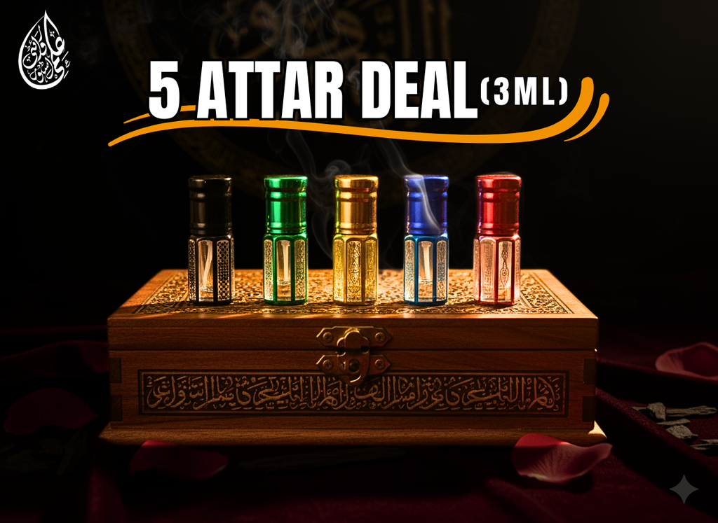 🌿✨ 5 Attar Deal – 3ml Each Ilmi Variety Store