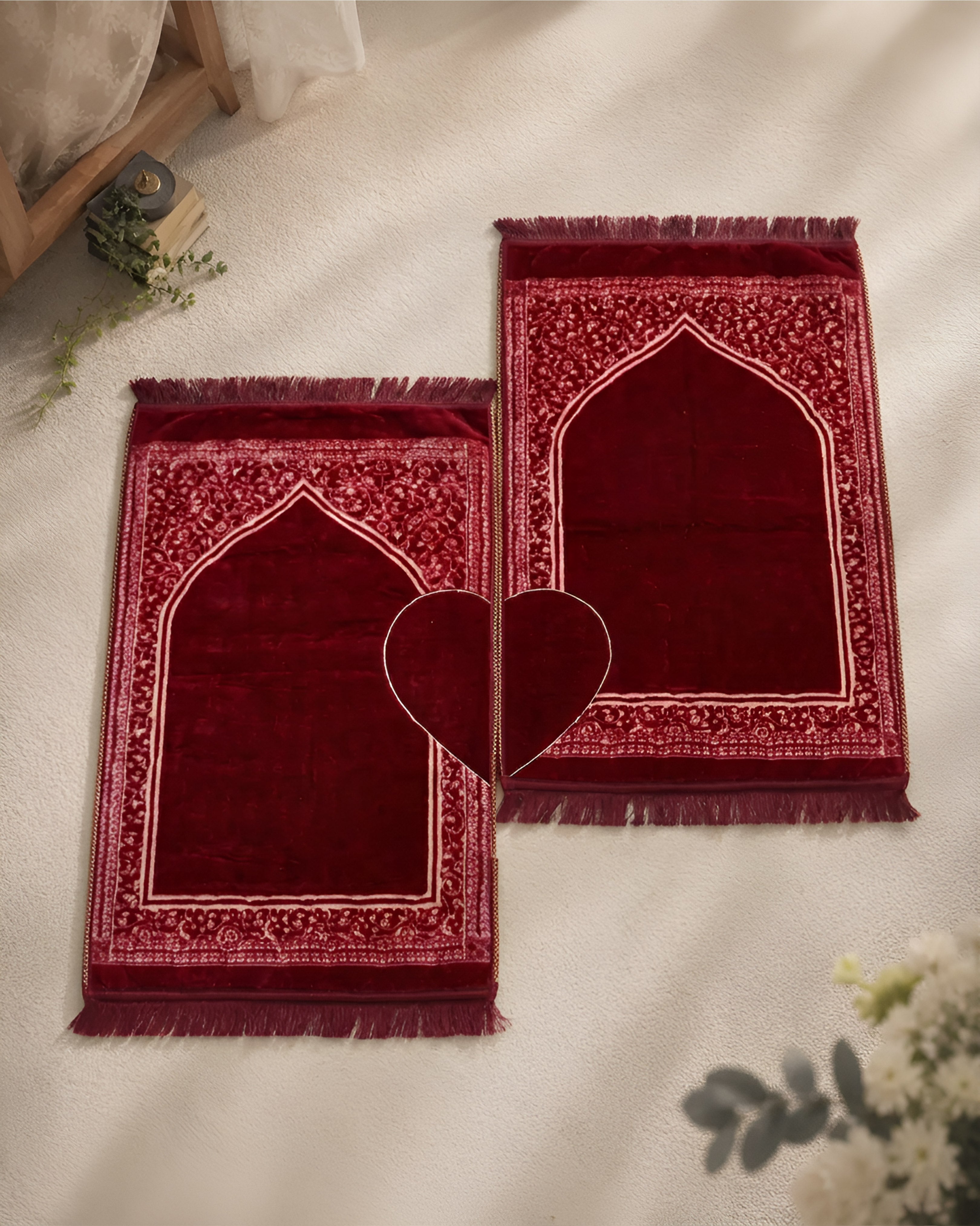 Couple Prayer Mat- Qalban Plushmink Premium