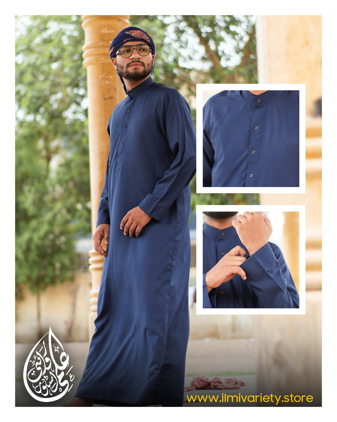 Saudi Blue Collared Thobe Ilmi Variety Store