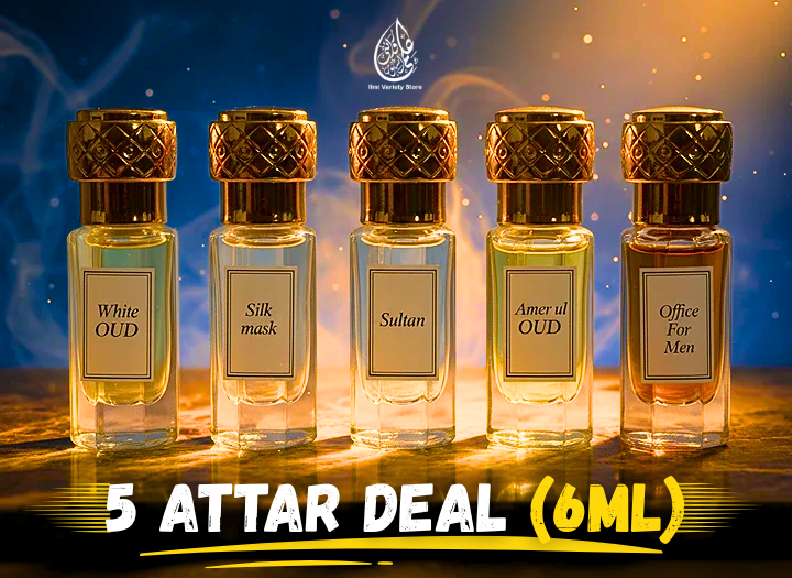 ✨ 5 Attar Deal – 6ml Each Ilmi Variety Store